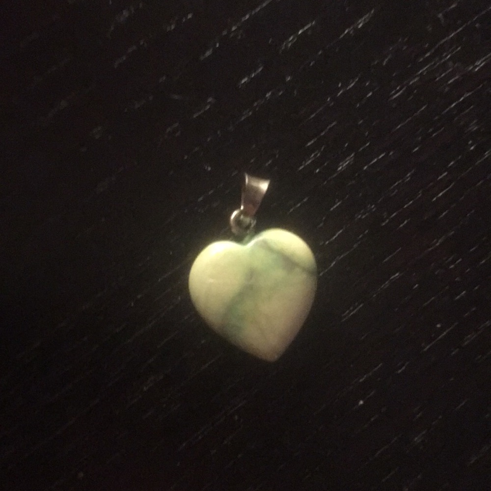 925 Sterling silver and marble heart pendant